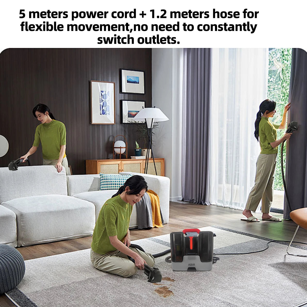 ABIR G80 Handheld Carpet Vacuum Cleaner 15Kpa Spot Cleaner Machine for Home Sofa Car Interior,Pet Bed Fabric Wet Dry Washing