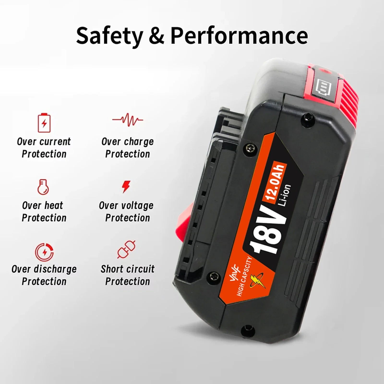 For Bosch 18V Professional System Power Tools BAT609 BAT618  GBA18V80 ProCORE 18V 12.0Ah Replacement Battery, 18650 Li-Ion🌭