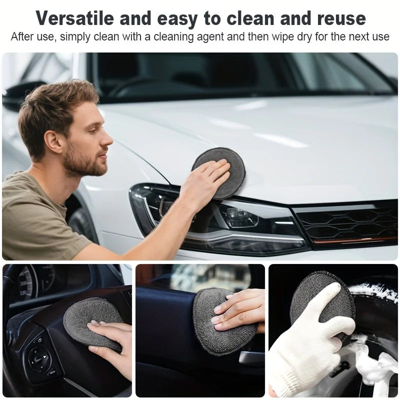 11pcs Microfiber Car Cleaning Kit Tire Brush Scratch Removal Pads Detailing Sponges Interior Cleaning Essentials Cleaning Tools