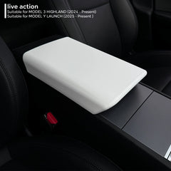 for Tesla Model Y Juniper Launch 2025 Model 3 Highland 2024 TPE Soft Armrest Box Cover Case Center Console Central Accessories