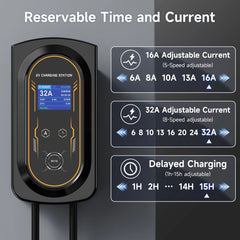 AFYEEV 11KW/22KW New Type2 IEC62196-2 16A/32A EV Charging Station 7.6KW Electric Car Wallbox Charger APP Remote Control CEE Plug