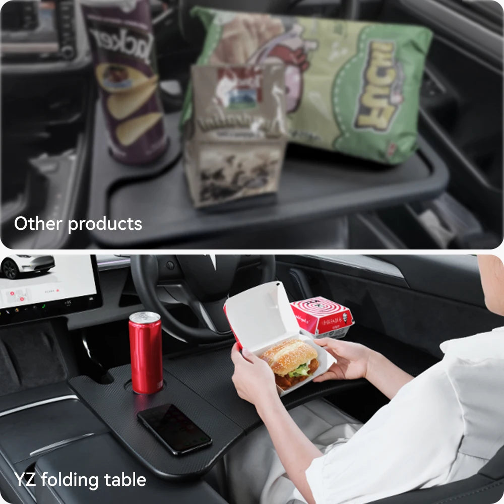 YZ Table Desk For Tesla Model 3 Y Highland Juniper 2021-2025 Car Steering Wheel Laptop Tray Food Desk Portable