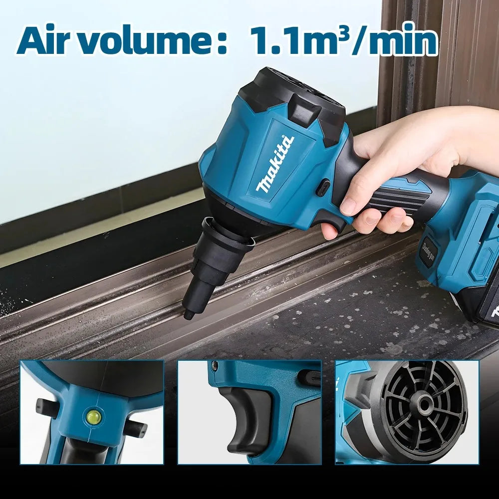 Makita 18V Turbo Jet Fan Electric Air Duster Adjustable wind speed Turbo Violent Blower Light Car Cleaning Power Tools