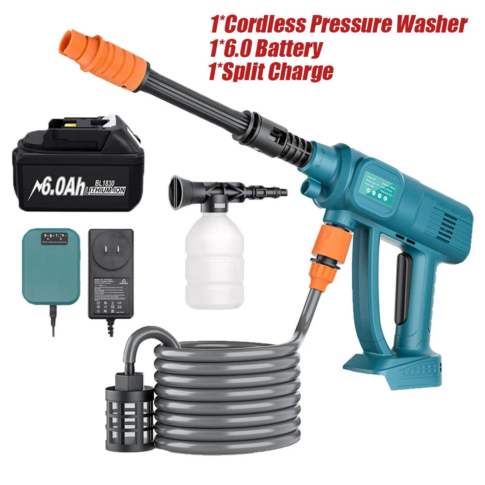Synxiter Cordless High Pressure Washer For Makita 18V Battery 6 IN 1 Electric Water Spray Gun Home Garden Cleaning Power Tool