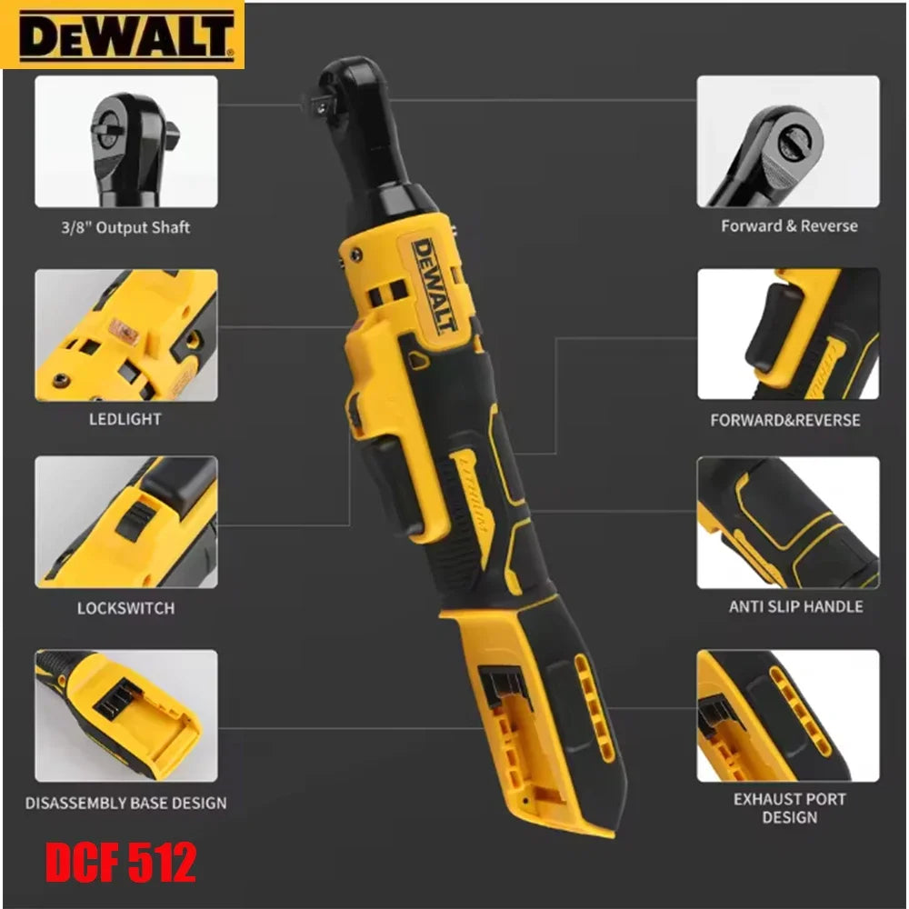 2025 Dewalt DCF512 1/2 Inch Brushless Ratchet Right Angle Wrench LED Cordless Driver Variable Speed Power Wrench 20V Power Tools