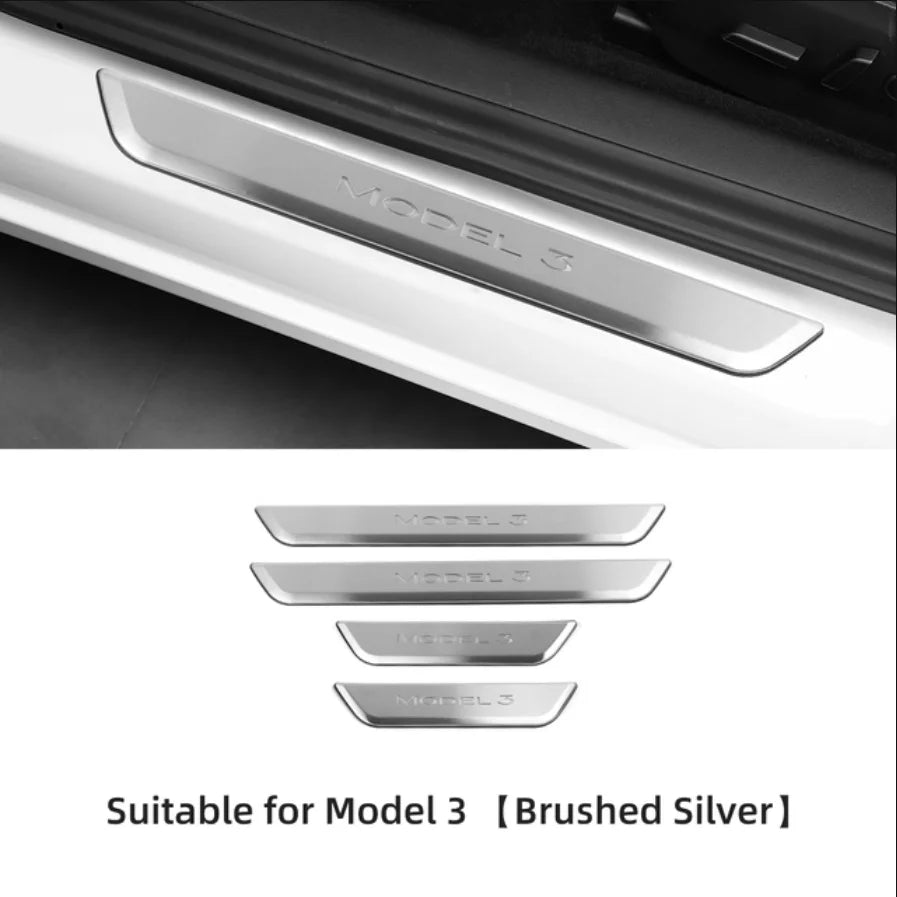 Wireless LED illuminated Pedal Car Door Sills Protector For Tesla Model 3 Y Door Edge Protectors MODEL 3 ACCESSORI