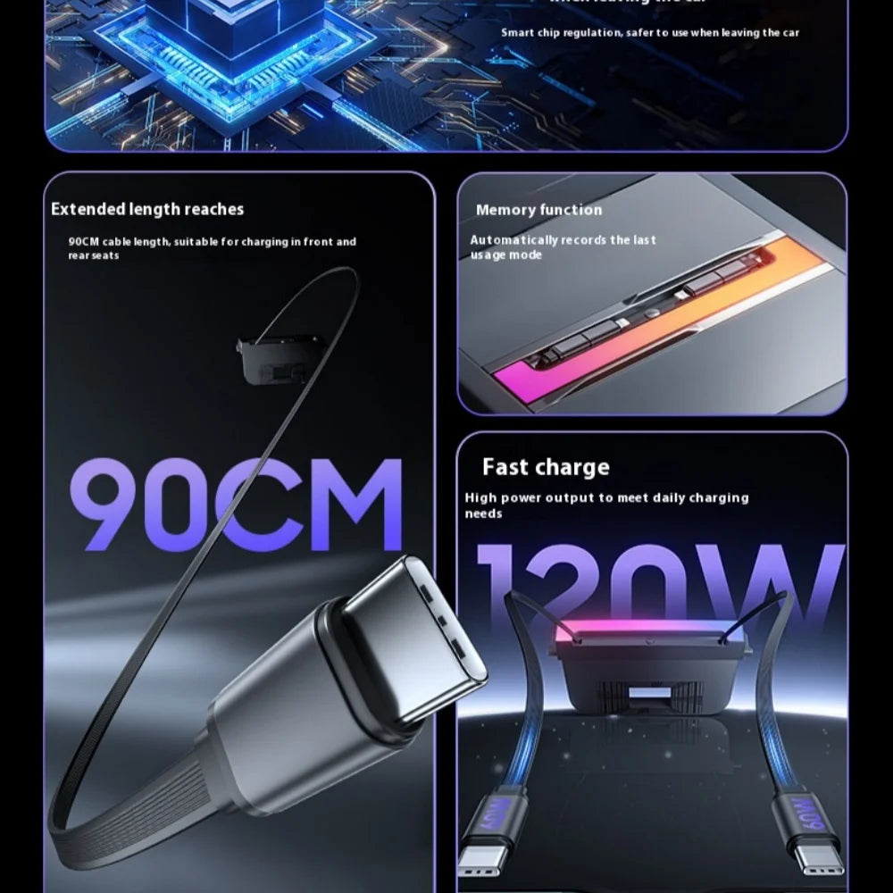 For Tesla Model Y Juniper Fast Charging USB Hub Docking Station with Rainbow Light Model 3 Highland Retractable Ambient Lighting