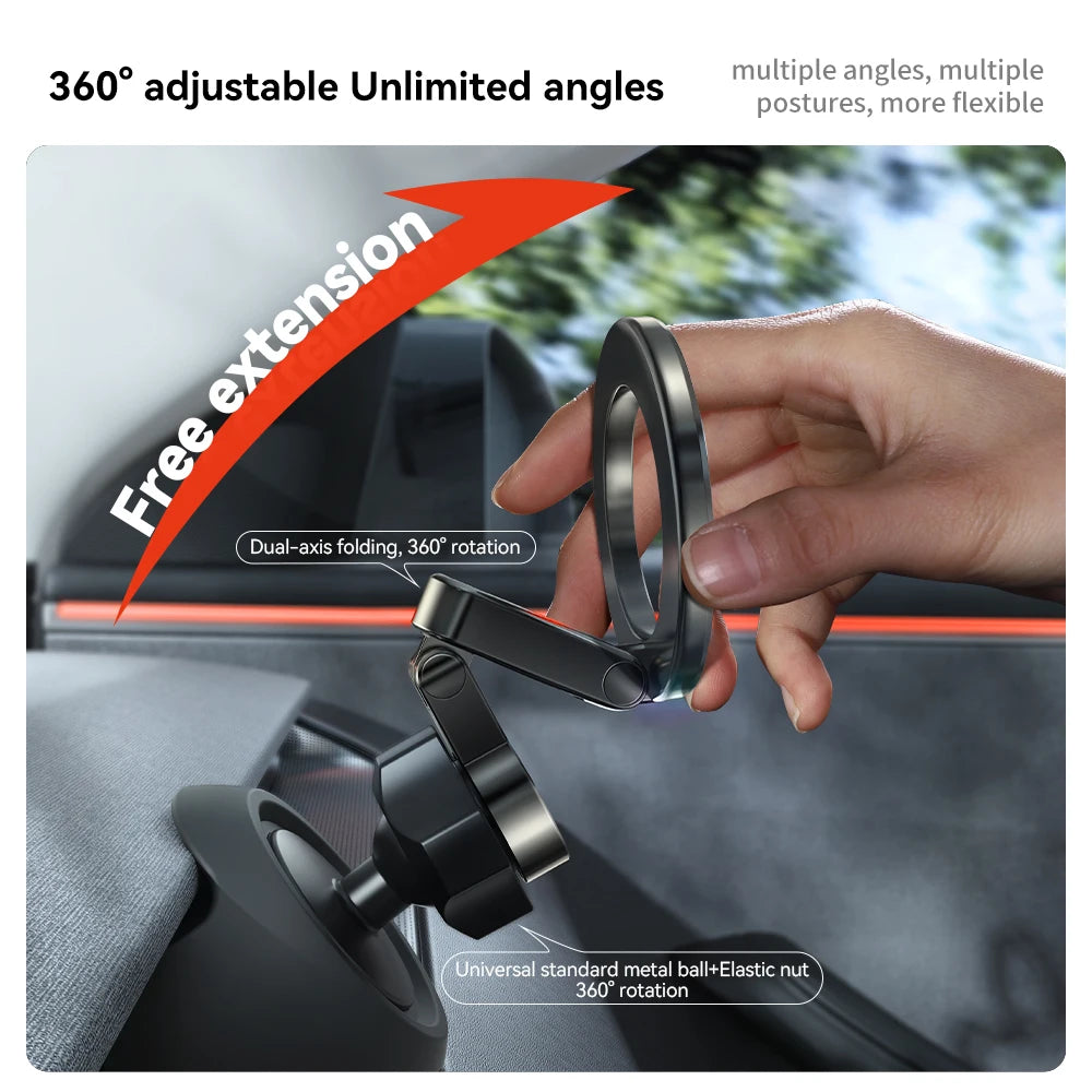 YZ Tesla Model 3 Y Highland Juniper 2025 Stronger Magnetic adjustable Metal Car Phone support silicone base holder