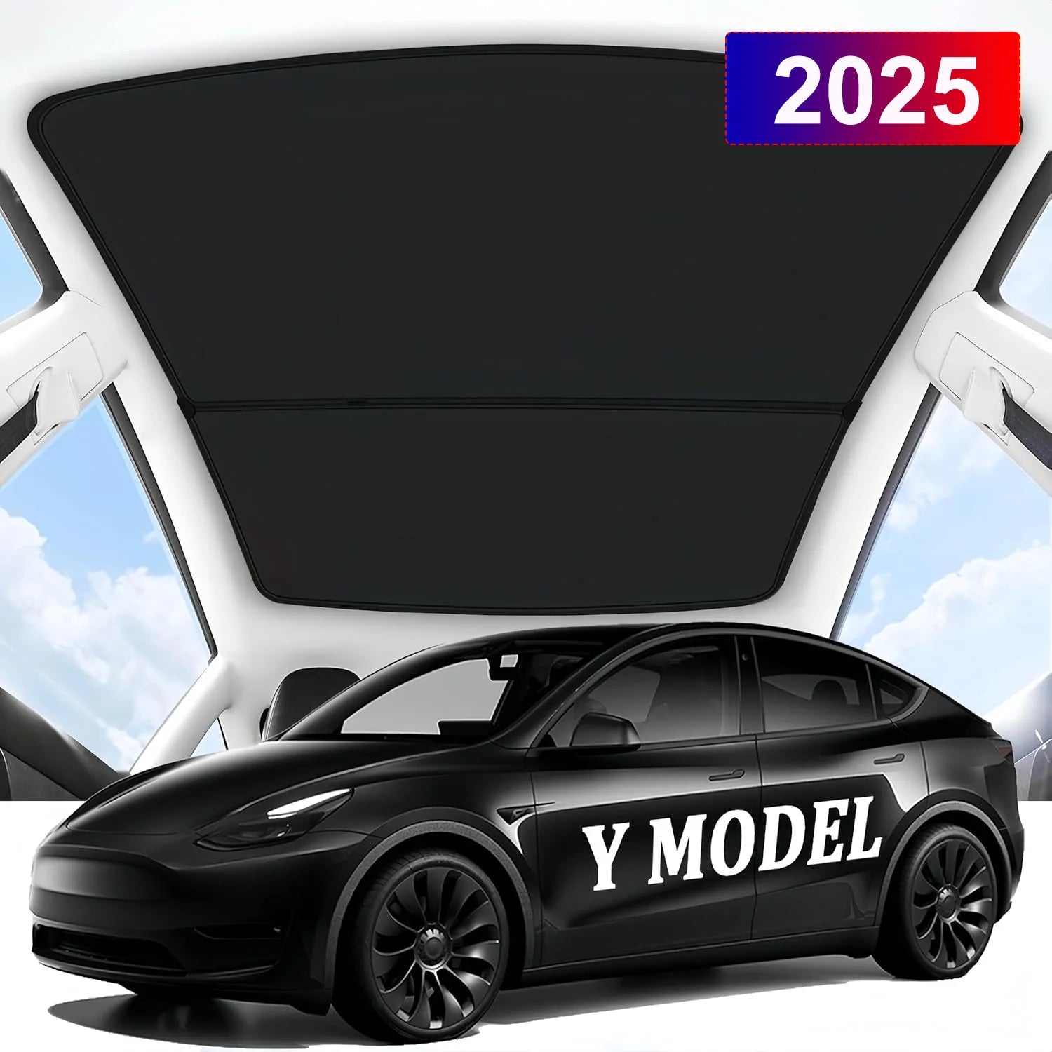 Sun Shades For Tesla Model Y Juniper 2025 LAUNCH Model 3+ Highland 2024 Ice Cloth Buckle Sun Glass Front Rear Sunroof Skylight