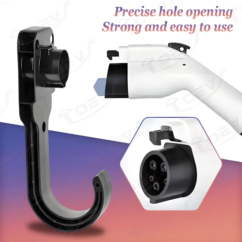 Type 2 Type 1 GBT EV Charger Cables Strong Holder Electric Car Charger Holder ABS Cable Holder Wall Bracket with Screws