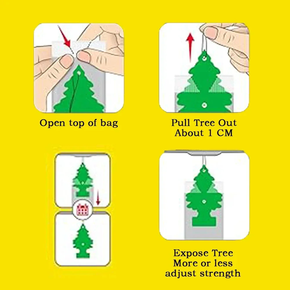 5-20pcs Black ice Car Air Freshener] Little Tress Car Air Freshener | Hanging Paper Tree for Home or Car