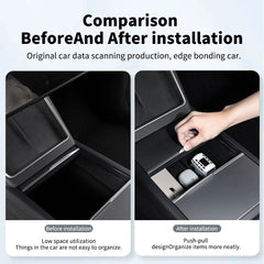 YZ For Tesla Model 3 Y  Highland Juniper 2021-2025 Storage Box Center Armrest Hidden Box Cup Holder Organizer Car Accessories