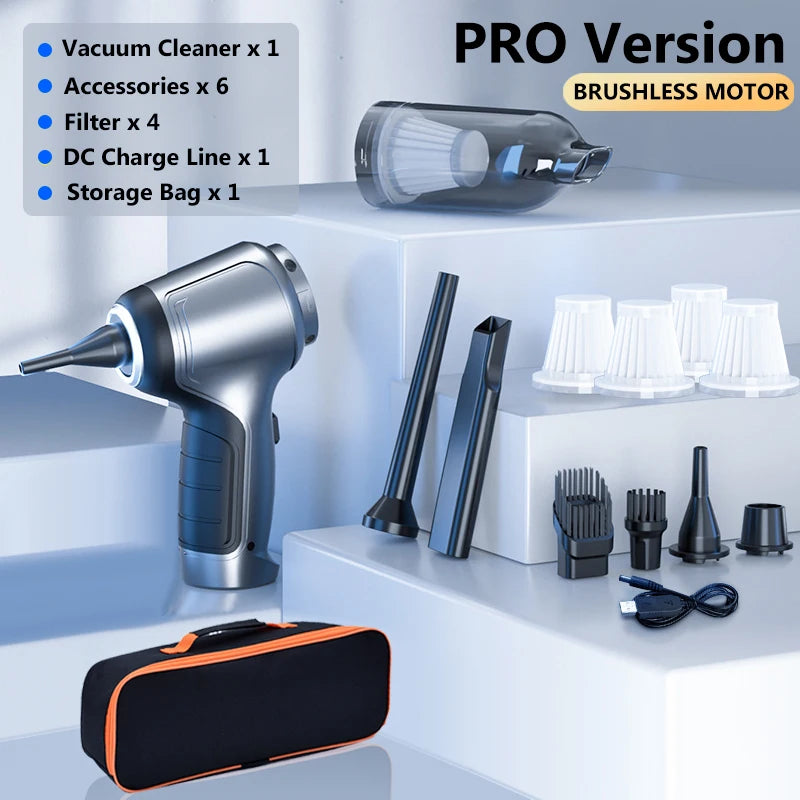 Wireless Car Vacuum Cleaner Strong Cordless Cleaner Suction Handheld Auto Vacuum Home&Car Dual Use Mini VacuumCleaner Appliance