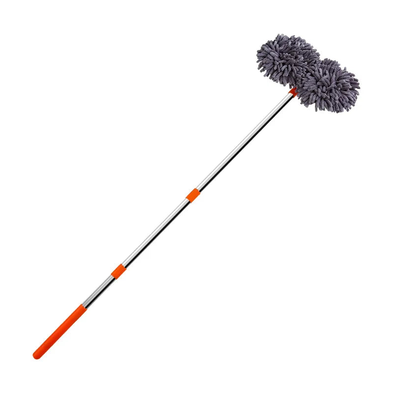 Rotating Three-Section Telescopic Car Wash Mop.Double Head Mop for Car Roof/Window Cleaning Spare mop head 1pcs mop mop handle