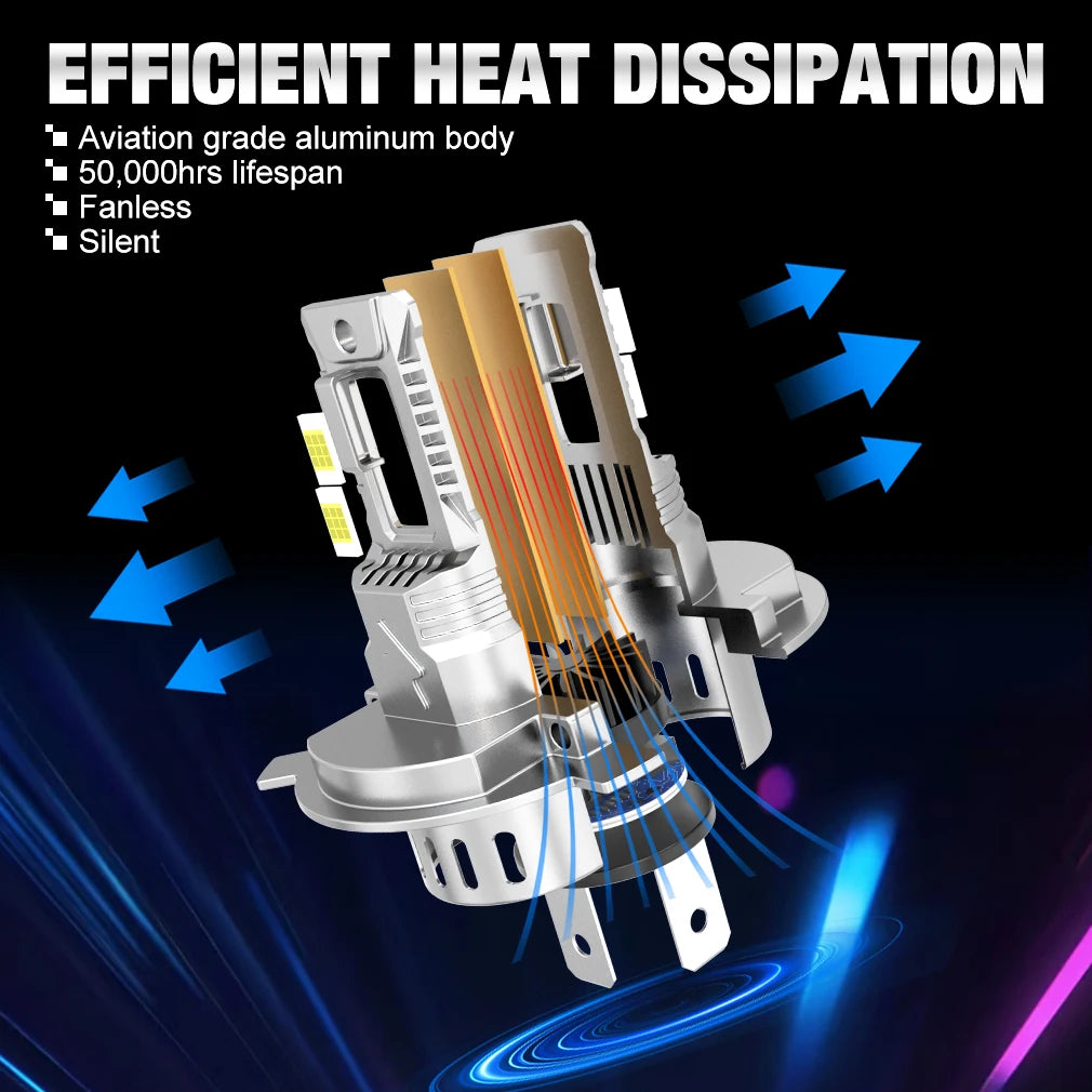 TOAUTO H4 LED Light 100W 20000LM 9005 9006 H11 H7 LED Headlight Canbus 36 CSP Car High Close Lamps Auto With Fan Turbo Lights