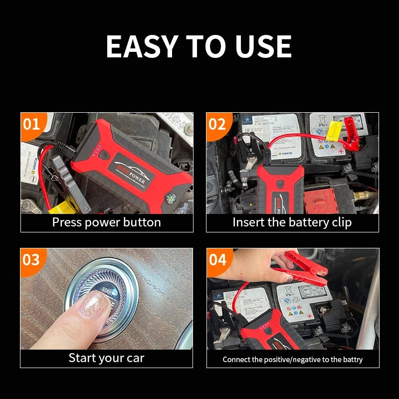 Portable Car Battery Starter Auto Jump Starter 99800mAh Petrol Diesel Car Emergency Booster Start Power Supply 12V For Cars