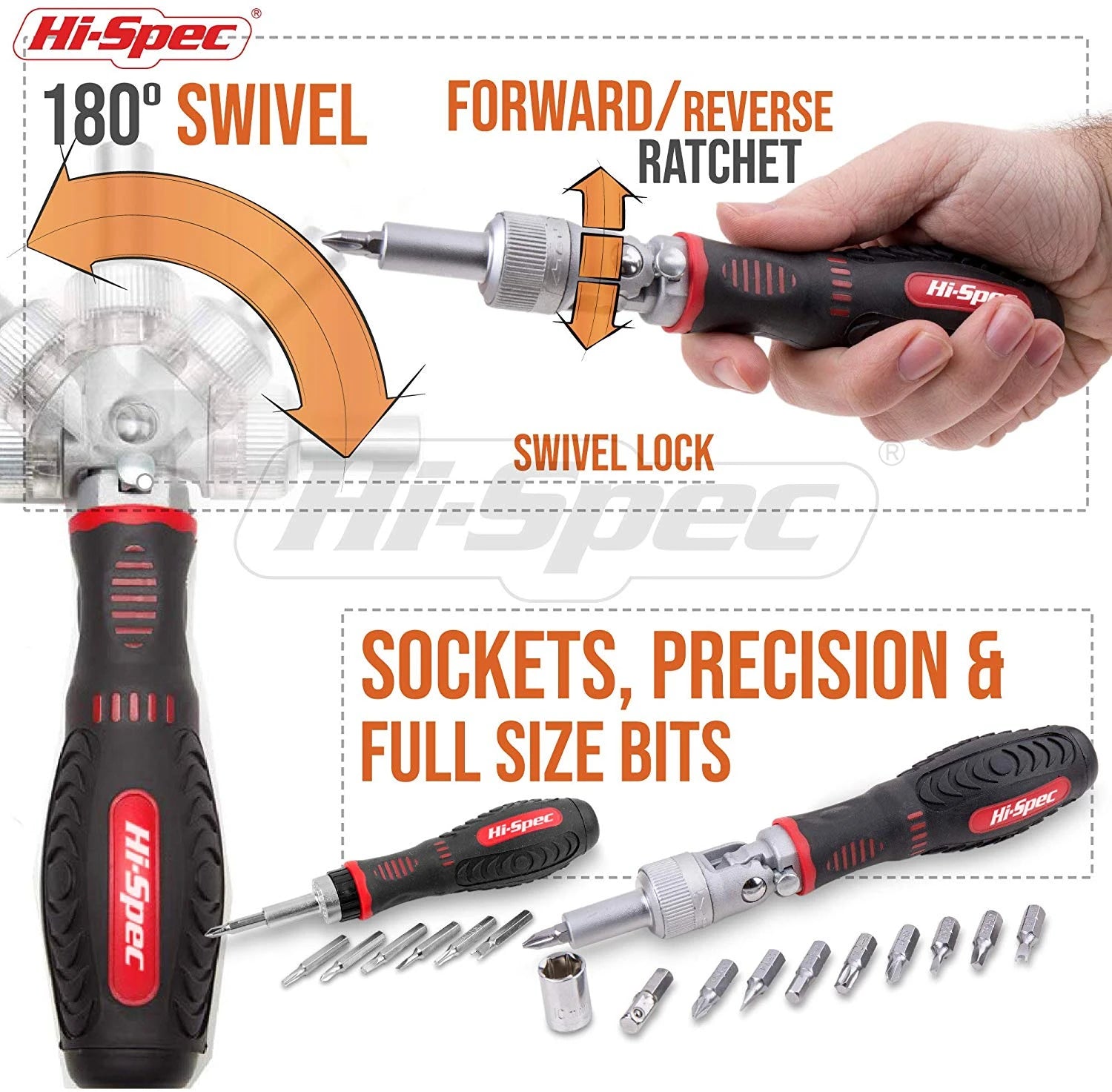 Hi-Spec Ratchet Handles Screwdriver Set Household Combination Toolbox Hardware Magnetic Screw Driver Kit Bit Torx Screwdriver
