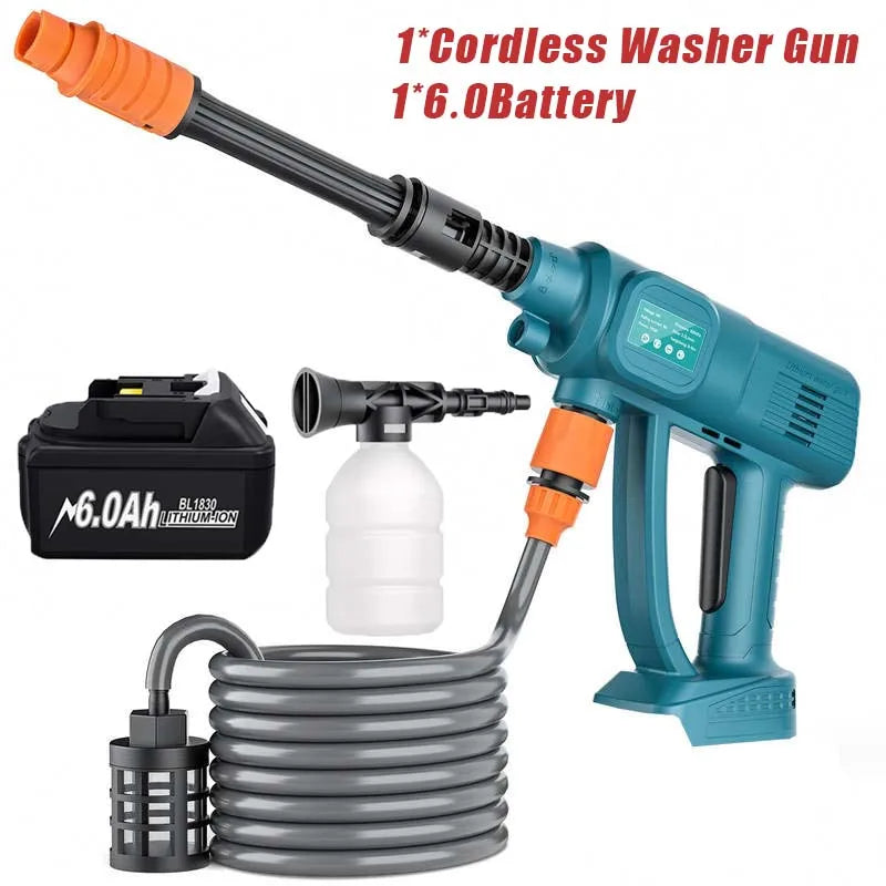 Synxiter Cordless High Pressure Washer For Makita 18V Battery 6 IN 1 Electric Water Spray Gun Home Garden Cleaning Power Tool