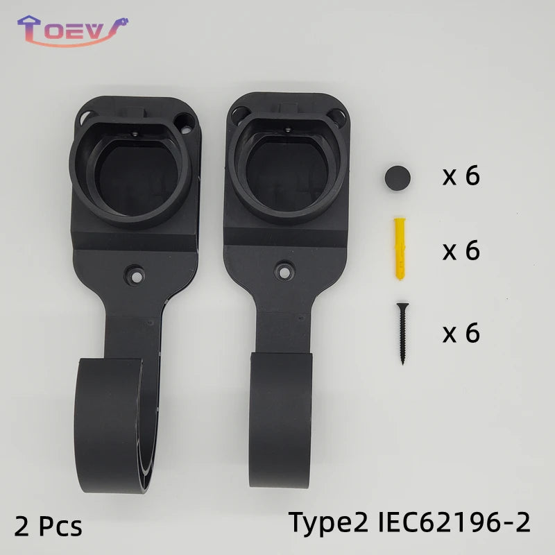Type 2 Type 1 GBT EV Charger Cables Strong Holder Electric Car Charger Holder ABS Cable Holder Wall Bracket with Screws