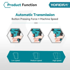 Yofidra Brushless 1000N.M Electric Impact Wrench 3Funtion 1/2inch Cordless Screwdriver Electric Drill For Makita 18V Battery Pin