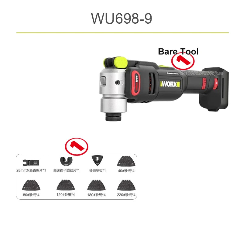 Worx Cordless Oscillating Multi-Tools 20v WU698 Suspension Shock Absorption 20000T/min Swing Angle 5 Brushless Universal Kress