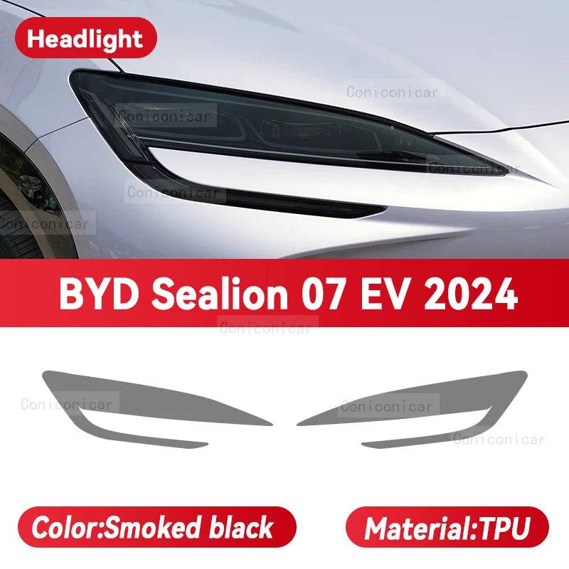 For SEALION 7 2024 2025 Car Headlight Protective Cover Film Front Light TPU Anti-scratch Headlamp Tint Sticker Accessories