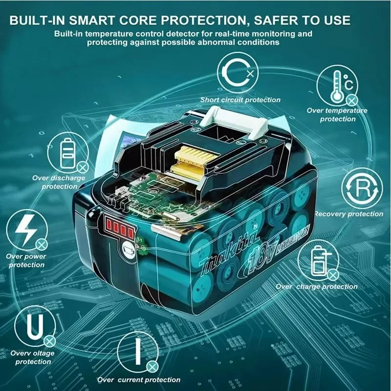 Original Makita battery, 18V 9.0Ah rechargeable battery, power tool BL1830 BL1840、BL1850、BL1860B、 Makita 18V