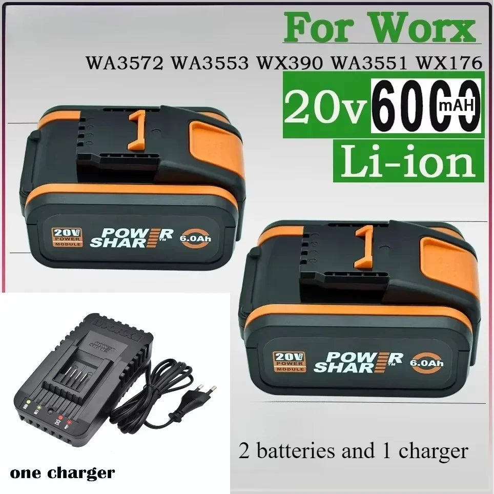 100% Original 8Ah 4Ah for WORX 20V WA3014 WA3551 WG630 WG629 WX372 WX390 WX394 WX550 WX523 WX802 WX858 WX900 Power Tool Battery