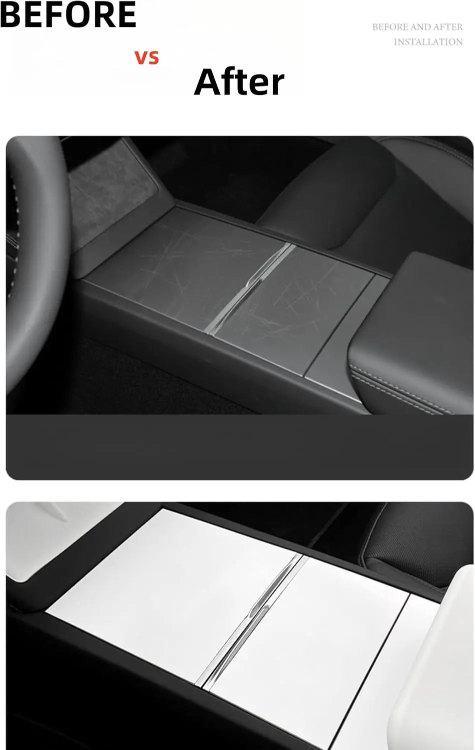 2025 For Tesla Model Y Juniper Model 3 Highland Console Electrostatic adsorption Cover  For Tesla Interior Decor Accessories