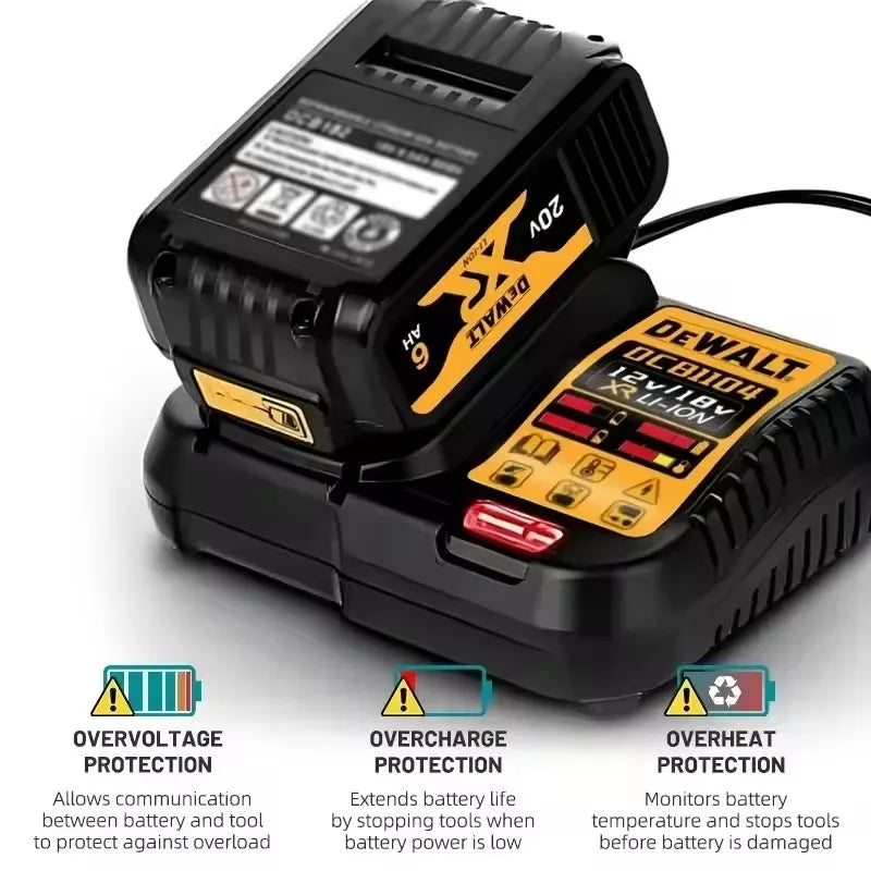 DEWALT original battery, 20V, 6AH, rechargeable lithium-ion battery, DEWALT，DCB115，DCB69 DCB118， Fast charging, tool battery 20V