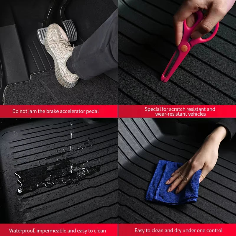 For Tesla New Model 3 Highland 2024-2025 TPE Floor Mats Durable Design Waterproof Luggage Mat Foot Pads Trunk Mats Accessories