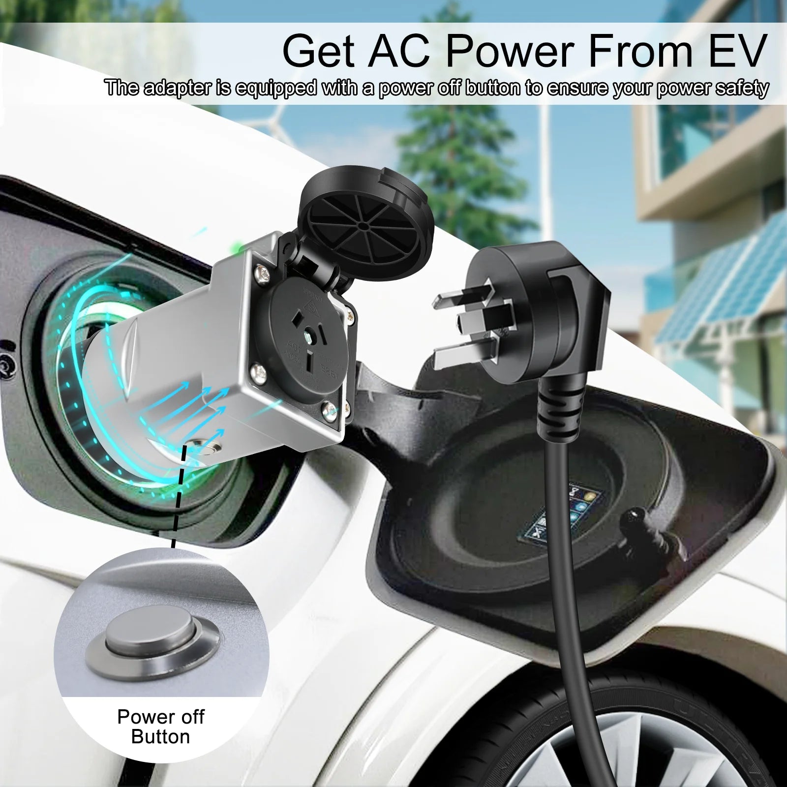 GUWIEYG V2L Discharger AU Plug For Type2 Car Discharger EV Cable Adapter Support MG BYD SAMRT ZEEKR Vehicle to Load Type 2