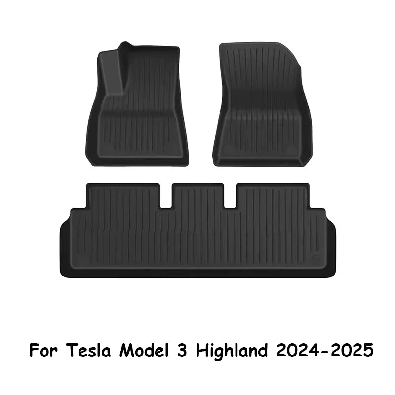 For Tesla New Model 3 Highland 2024-2025 TPE Floor Mats Durable Design Waterproof Luggage Mat Foot Pads Trunk Mats Accessories