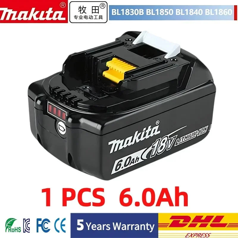 Original Makita 6Ah/5Ah//3Ah for Makita 18V Battery BL1830B BL1850B BL1850 BL1840 BL1860 BL1815 Replacement Lithium Battery