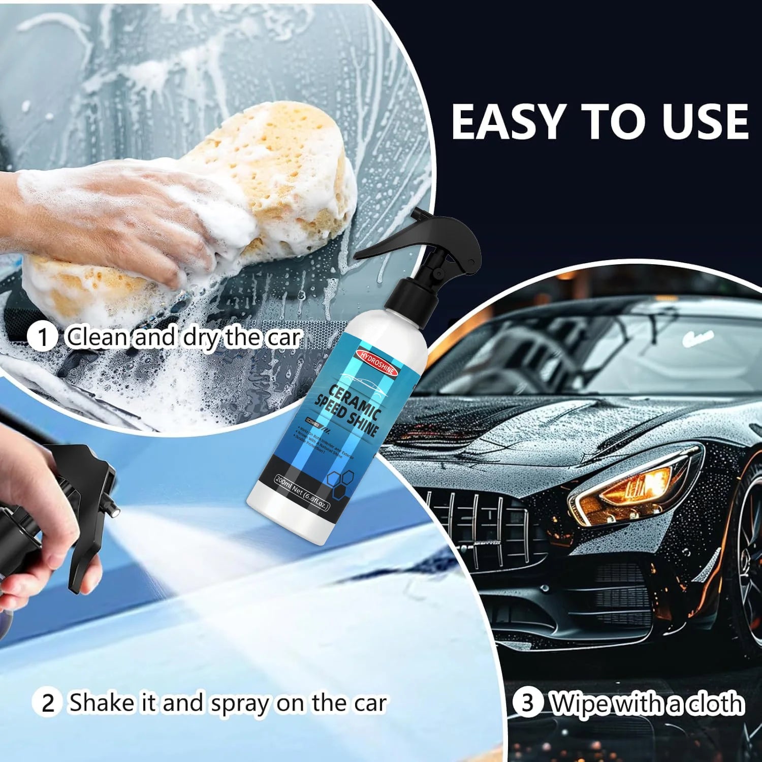 Hydroshine Ceramic Speed Shine Coating For Cars Paint Mirror Finish Auto Wax Protection Cleaning Products Hydrophobic Paint