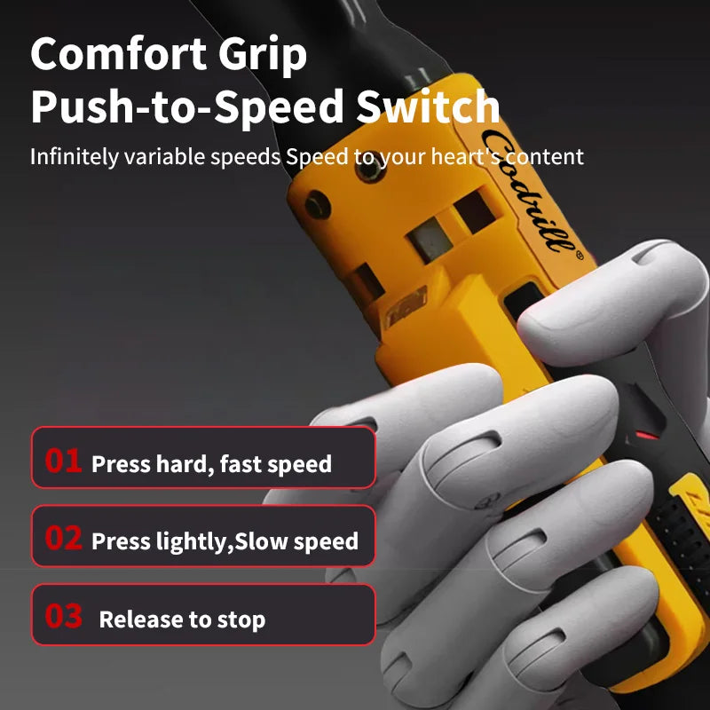 For Dewalt 20V Battery PIN 1/2In Brushless Electric Ratchet Wrench 3/8Inch Cordless Variable Speed Power Wrench Impact Driver
