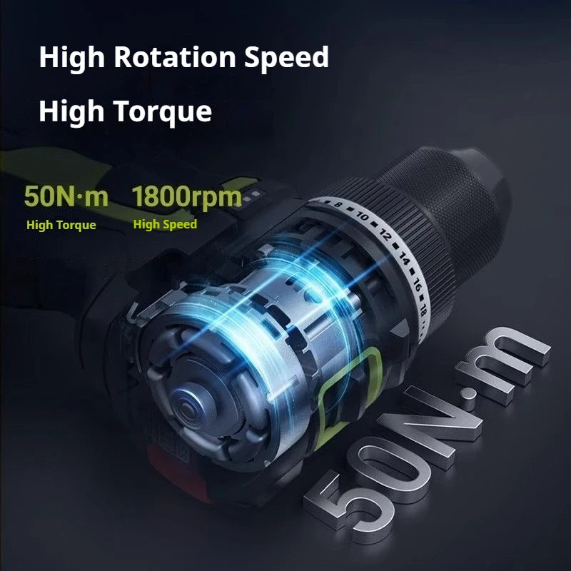 WORX WU135 Cordless Electric Drill 12V 50Nm 1800rpm Brushless Motor Electric Screwdriver Impact Drill Metalworking Smart Cutch