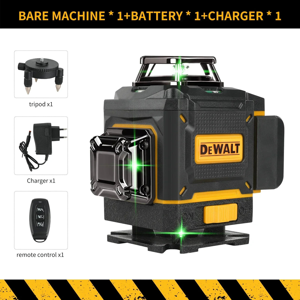 DEWALT New 4-Sided 360°Vertical 3-4D Green Beam 16-Line Self leveling Laser Level with Precise Vertical Cross - line Function