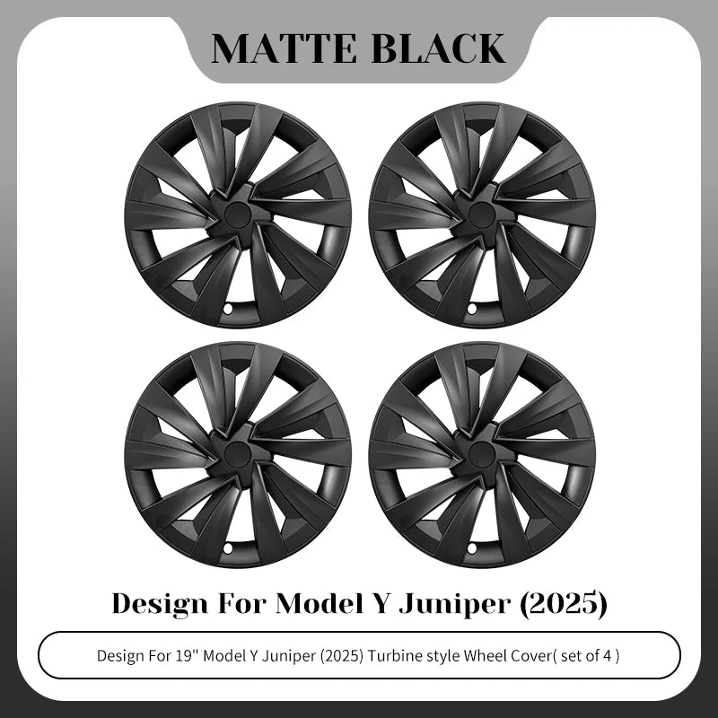 4PCS for New Model Y 2025 Juniper 19in Turbine Style Hubcap Rim Cover Accessories Hub Cap Automobile Wheel Cap for Tesla