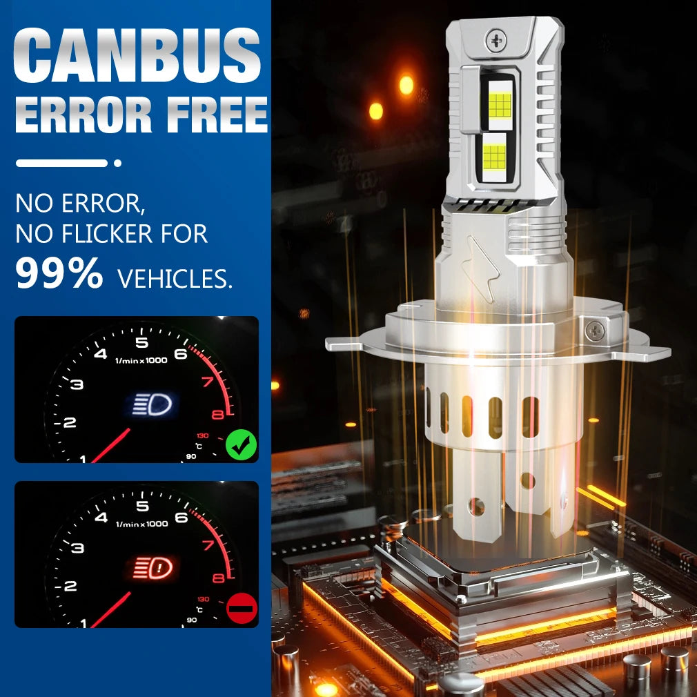 TOAUTO H4 LED Light 100W 20000LM 9005 9006 H11 H7 LED Headlight Canbus 36 CSP Car High Close Lamps Auto With Fan Turbo Lights