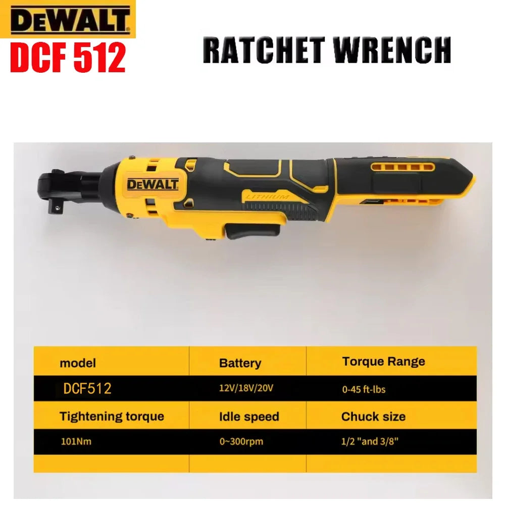 2025 Dewalt DCF512 1/2 Inch Brushless Ratchet Right Angle Wrench LED Cordless Driver Variable Speed Power Wrench 20V Power Tools