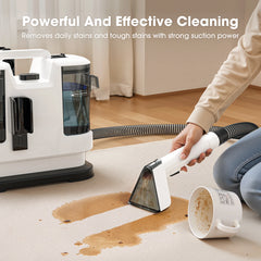 Lubluelu V6 Powerful Carpet Cleaner Powerful Cleaning Machine Spot Steam For Sofa Curtain  Wet Fabric w/ 1.75L Dual Tanks