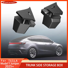 For Tesla Model Y Juniper 2025+ TPE Car Trunk Side Storage Box Cover plate organizer Car trunk side storage box refit Accessorys