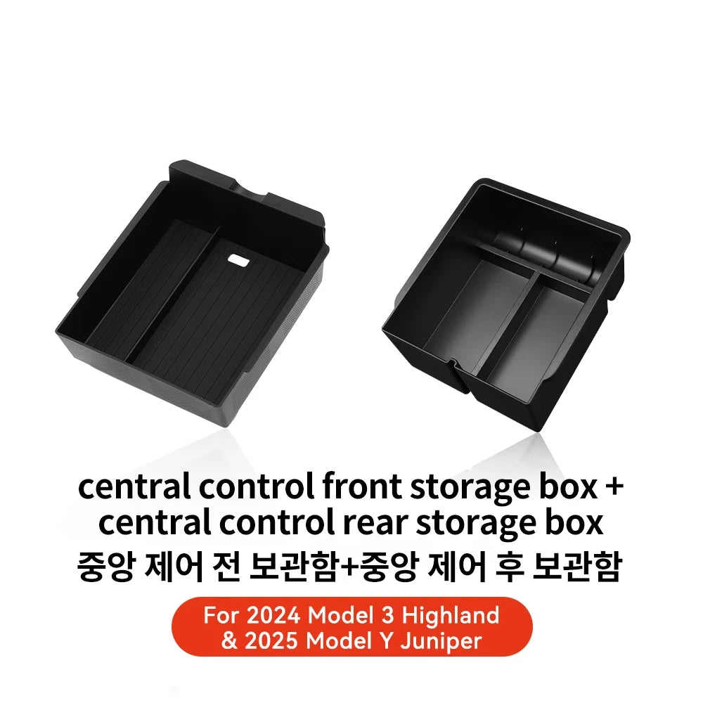 YZ For Tesla Model 3 Y  Highland Juniper 2021-2025 Storage Box Center Armrest Hidden Box Cup Holder Organizer Car Accessories