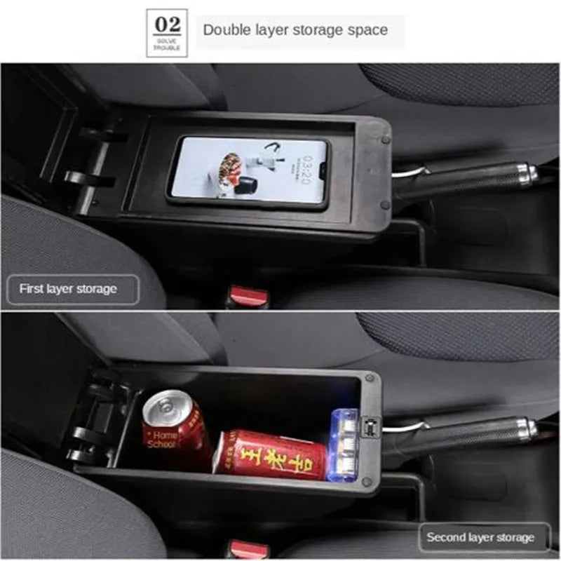 For Peugeot 2008 Armrest box For Peugeot 208 2019-2024 Car Armrest Storage box Dedicated Retrofit parts Interior Car Accessories