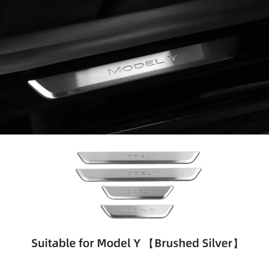 Wireless LED illuminated Pedal Car Door Sills Protector For Tesla Model 3 Y Door Edge Protectors MODEL 3 ACCESSORI