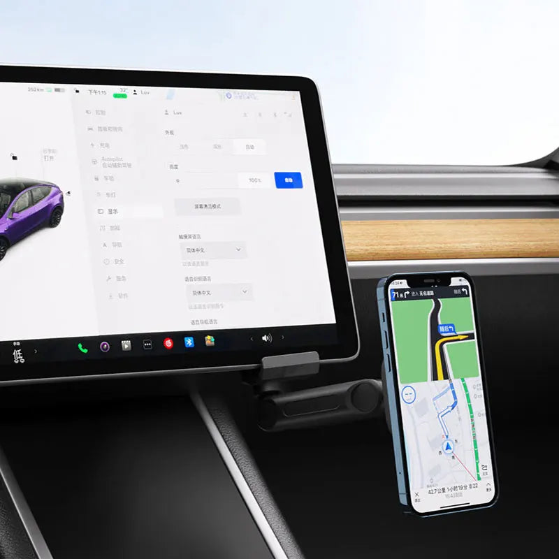 Mobile Phone Holder Extension Arm For Tesla Model 3 2017-2022 Y 2020-2023 Wireless 15W Car Magnetic Wireless Charger