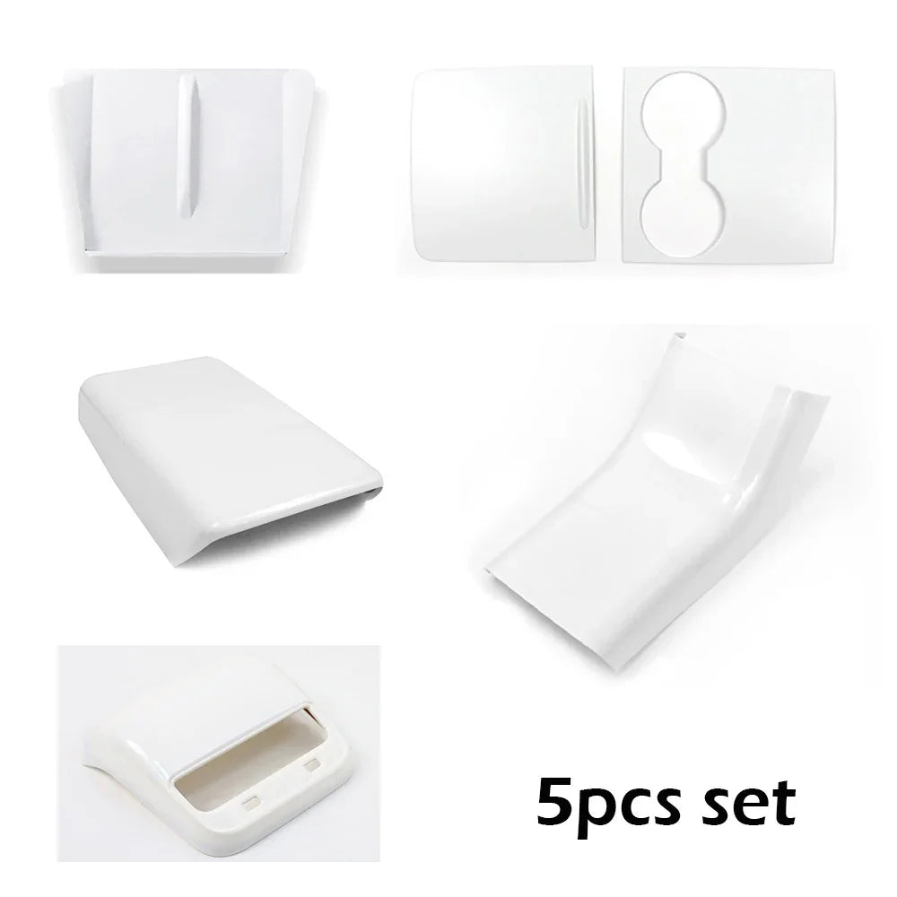 ABS White Center Console Wrap Cover Kit Dashboard Armrest Cover Door Side Trim Interior Suit for Tesla Model Y 3 Accessories