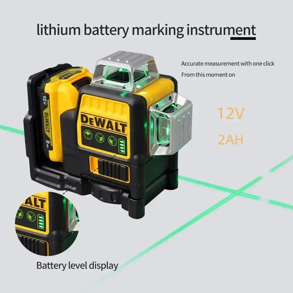 Dewalt DW089LG 12 Lines 3 Sides*360 Degree Vertical 12V Lithium Battery Laser Level Horizontal