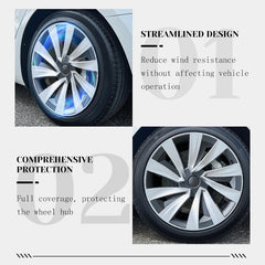 4PCS for New Model Y 2025 Juniper 19in Turbine Style Hubcap Rim Cover Accessories Hub Cap Automobile Wheel Cap for Tesla